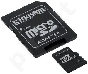 Atminties kortelė Kingston microSDHC 32GB CL10 + Adapteris