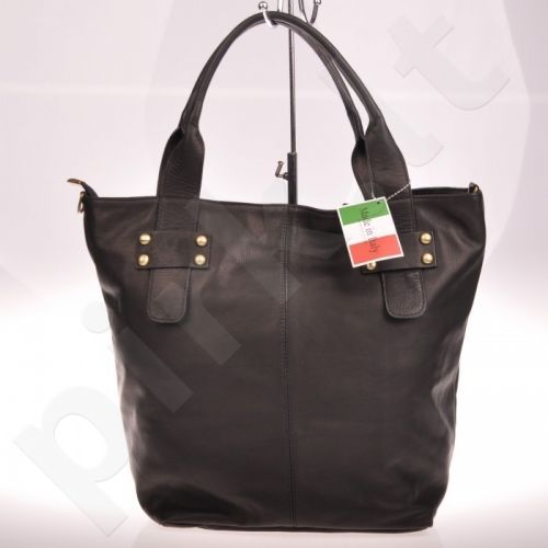 MADE IN ITALY Spalla 086 juoda itališka rankinė iš natūralios odos