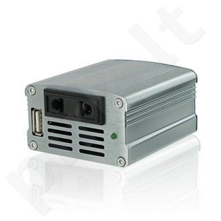 Whitenergy Inverteris AC/DC 12V (automobilis) 230V, 100W USB jungtis, mini