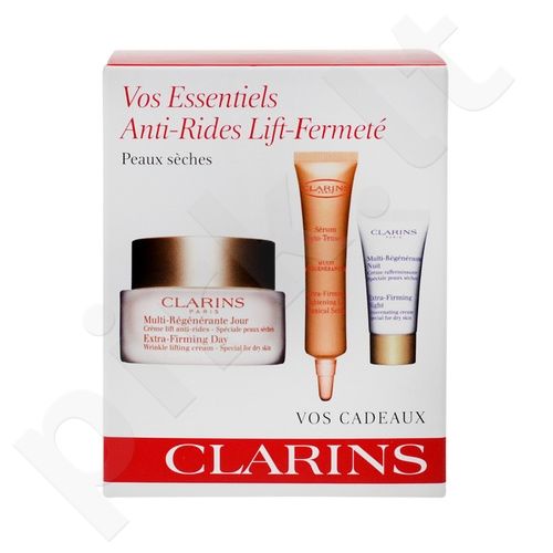 Clarins Collection Extra Firming rinkinys moterims, (50ml Extra Firming dieninis kremas + 5ml Extra Firming naktinis kremas + 10ml Extra Firming serumas)