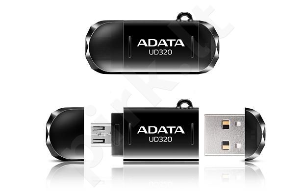 Atmintukas Adata Durable UD320 16GB USB 2.0, USB + micro USB, Juodas