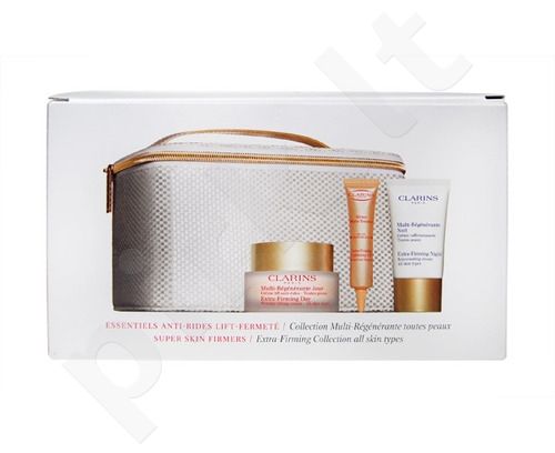 Clarins Collection Extra Firming rinkinys moterims, (50ml Extra Firming dieninis kremas + 15ml Extra Firming naktinis kremas + 10ml Extra Firming serumas + krepšys)