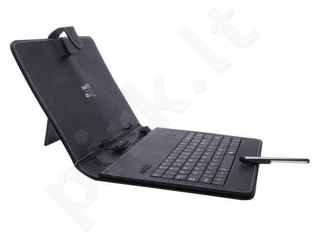 Universalus planšetės dėklas Natec 7 colių planšetėms+micro USB  klaviatūra ir plunksna