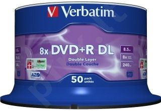 DVD+R DL Verbatim [ spindle 50 | 8,5GB | 8x | matt silver surface ]