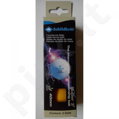 Stalo teniso kamuoliukai DONIC 3* Super 3 vnt oranžinė