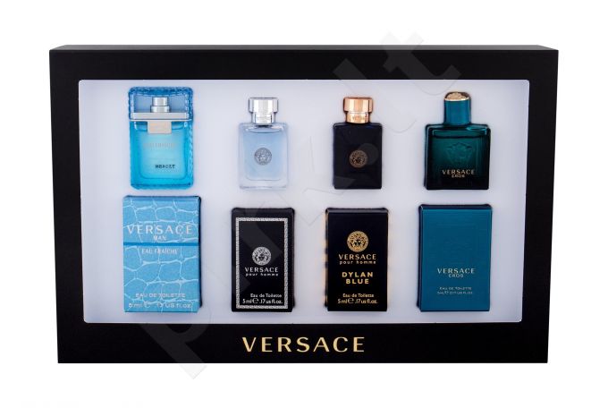 Versace Mini Set 1, rinkinys tualetinis vanduo vyrams, (EDT Eros 5 ml + EDT Dylan Blue 5 ml + EDT Versce Pour Homme 5 ml + EDT Man Eau Fraiche 5 ml)