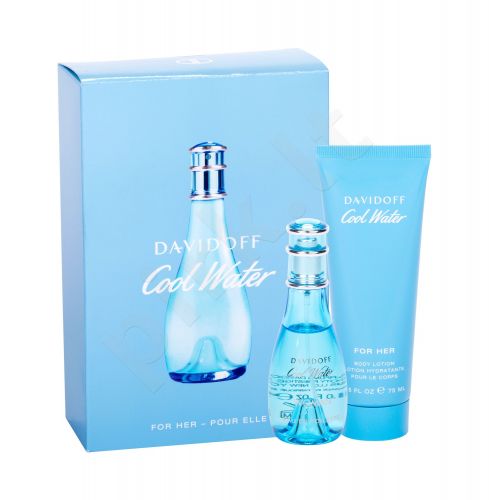 Davidoff Cool Water, rinkinys tualetinis vanduo moterims, (EDT 30 ml +kūno losjonas 75 ml)