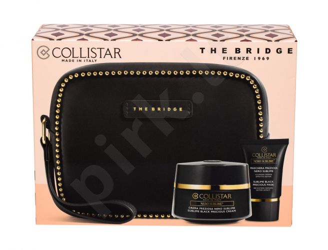 Collistar Sublime Black Precious Cream, Nero Sublime, rinkinys dieninis kremas moterims, (Face Care 50 ml + Face Mask 15 ml + kosmetika krepšys The Bridge)