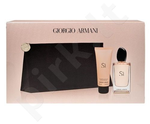 Giorgio Armani Si rinkinys moterims, (EDP 50ml + 75ml kūno losjonas + kosmetika krepšys)