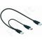 Delock cable USB 3.0-A male > USB 3.0-A male + USB 2.0-A male, black
