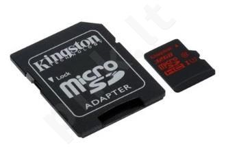 Kingston microSDHC 32GB UHS-I U3 (read/write;90/80MB/s) + Adapter