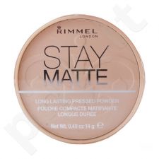 Rimmel London Stay Matte, kompaktinė pudra moterims, 14g, (002 Pink Blossom)