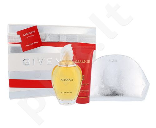 Givenchy Amarige, rinkinys tualetinis vanduo moterims, (EDT 100 ml + body mist 75 ml + kosmetika krepšys)