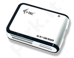 Atminties kortelių skaitytuvas i-Tec USB2.0 All-in-One Baltai juodas