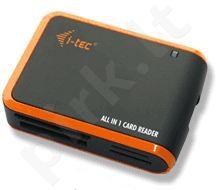 Atminties kortelių skaitytuvas i-Tec USB2.0 All-in-One Juodai oranžinis
