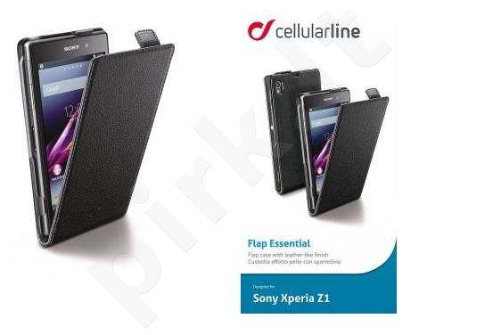 Sony Xperia Z1 dėklas FLAP ESSEN Cellular juodas