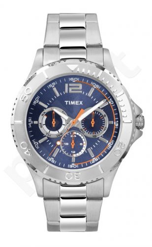 Laikrodis TIMEX MAIN STREET TW2P87600 - STAINLESS STEEL - MINERAL GLASS - INDIGLO - DAY - - 50 METERS TW2P87600