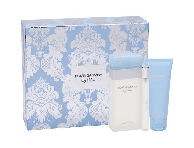 Dolce&Gabbana Light Blue, rinkinys tualetinis vanduo moterims, (EDT 100 ml + kūno kremas 75 ml + EDT 10 ml)