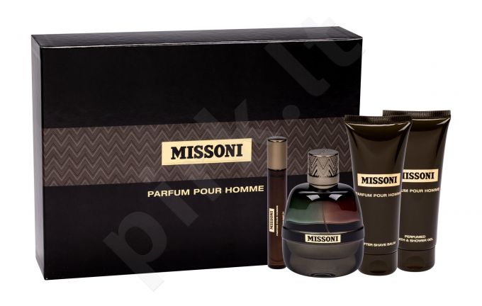 Missoni Parfum Pour Homme, rinkinys kvapusis vanduo vyrams, (EDP 100 ml + balzamas po skutimosi 100 ml + dušo želė 100 ml + EDP 10 ml)