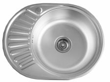 Nerūdijančio plieno plautuvė D5745P kairė SATIN su sifonu