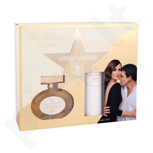 Antonio Banderas Her Golden Secret, rinkinys tualetinis vanduo moterims, (EDT 80 ml + dezodorantas 150 ml)