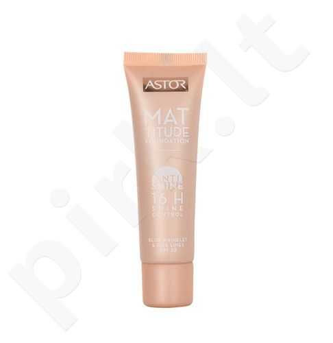 ASTOR Mattitude, Anti Shine Foundation SPF22, makiažo pagrindas moterims, 30ml, (091 Light Ivory)