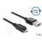 Delock Cable EASY-USB 2.0-A male > USB 2.0 micro-B male 1 m, black