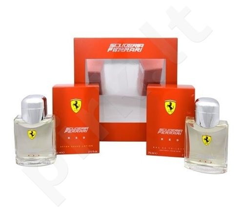 Ferrari Scuderia Ferrari Red, rinkinys tualetinis vanduo vyrams, (EDT 75 ml + 75 ml losjonas po skutimosi)
