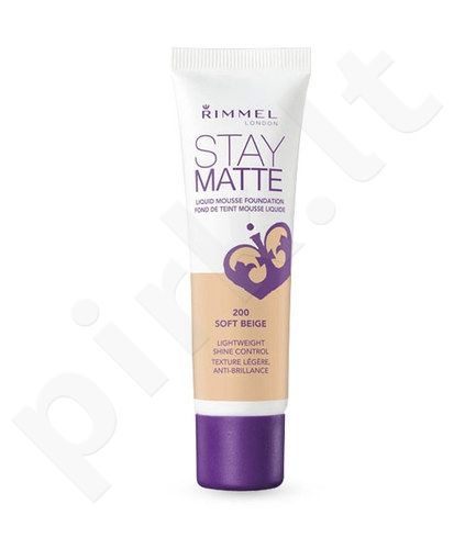 Rimmel London Stay Matte, Liquid Mousse Foundation, makiažo pagrindas moterims, 30ml, (100 Ivory)