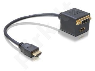 Delock adapteris  HDMI(M)->HDMI(F)+DVI(F)