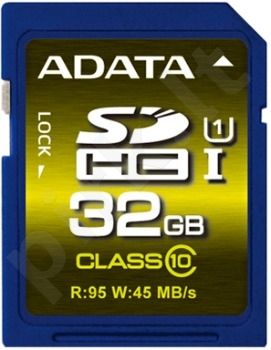 Atminties kortelė Adata SDHC UHS-1 U1 32GB, Sparta 95/45MBs