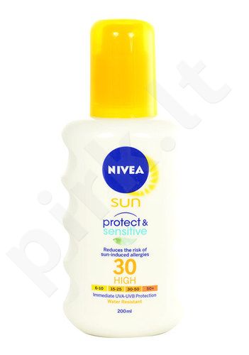 Nivea Sun, Protect & Sensitive Spray, Sun kūno losjonas moterims ir vyrams, 200ml