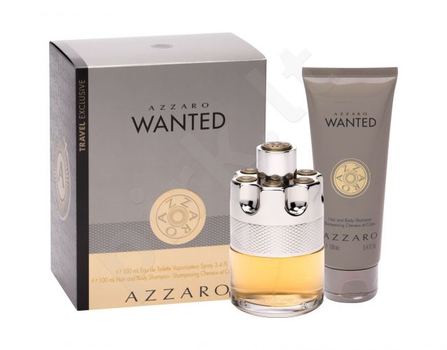 Azzaro Wanted, rinkinys tualetinis vanduo vyrams, (EDT 100 ml + dušo želė 100 ml)
