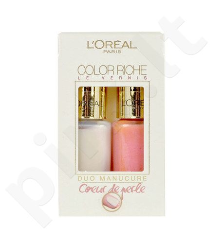 L´Oreal Paris Color Riche Duo Manicure, kosmetika moterims, 2x5ml, (006 Tahitian Pearl + 218 Peachy Pink)