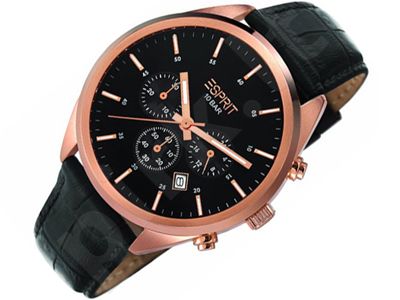 Esprit ES106261003 Glendale Rose Gold Black vyriškas laikrodis-chronometras