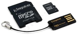 Atminties kortelė Kingston microSDHC 16GB CL4 + Adapteris ir skaitytuvas