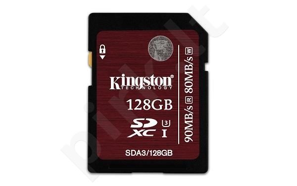 Atminties kortelė Kingston SDXC 128GB UHS1 CL3, Sparta 90/80MBs
