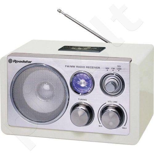 Medinė retro radija su USB Roadstar HRA-1325US/WH