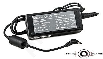 Notebook power supply ASUS 220V, 40W: 19V, 2.1A (2.5*0.7)