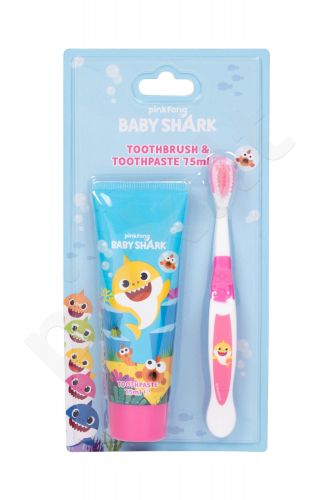 Pinkfong Baby Shark, rinkinys dantų šepetėlis vaikams, (Toothbrush 1 pc + Tooth Paste 75 ml)