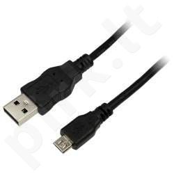 Kabelis LogiLink USB2.0 type A male - type micro B male, 5m, juodas