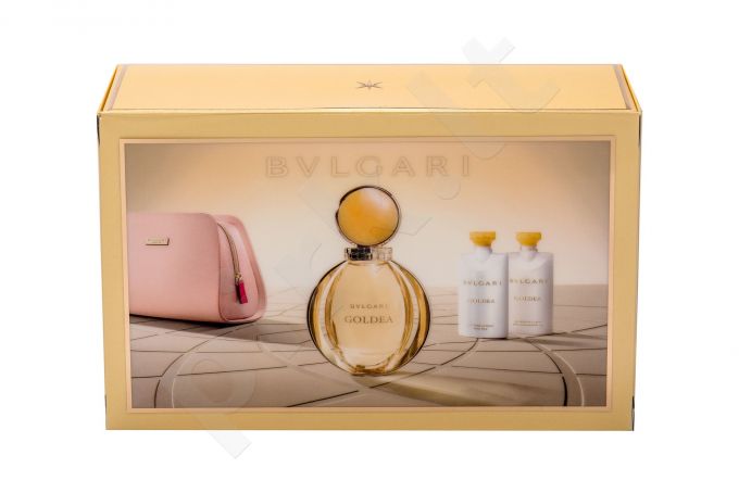 Bvlgari Goldea, rinkinys kvapusis vanduo moterims, (EDP 90 ml + kūno losjonas 75 ml + dušo želė 75 ml + kosmetika krepšys)