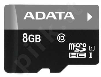 Atminties kortelė Adata microSDHC 8GB UHS1 + Adapteris