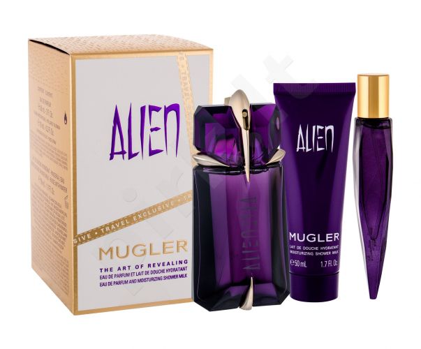 Thierry Mugler Alien, rinkinys kvapusis vanduo moterims, (EDP 60 ml + EDP 10 ml + dušo pienelis 50 ml)