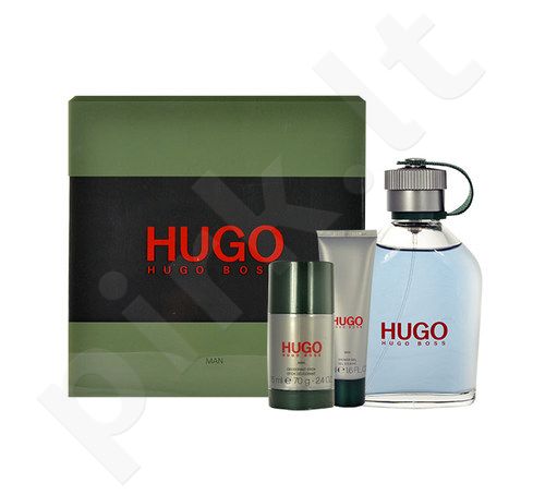 HUGO BOSS Hugo Man, rinkinys tualetinis vanduo vyrams, (EDT 125ml + 50ml dušo želė + 75ml pieštukinis dezodorantas)