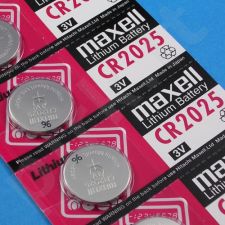 5 vnt. MAXELL CR2025 Lithium 3V elementų