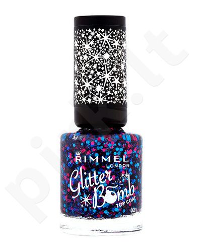 Rimmel London Glitter Bomb, nagų lakas moterims, 8ml, (020 Midnight Mistletoe)