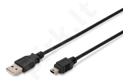 ASSMANN USB 2.0 HighSpeed  Cable USB A M (plug)/miniUSB B (5pin) M (plug) 1m bl