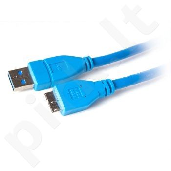 USB3.0 kabelis Digitalbox BASIC.LNK AM-MicroB 1m 5Gbps blue