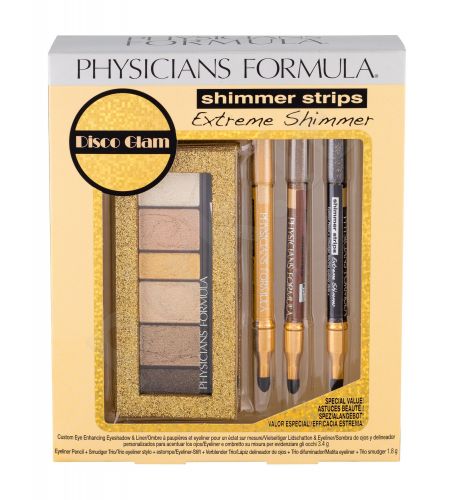 Physicians Formula Extreme Shimmer Kit, Shimmer Strips, rinkinys akių šešėliai moterims, (akių šešėliai Kit 3,4 g + akių kontūrų priemonė Pencil & Smudger 3 x 0,6 g), (Gold Nude)
